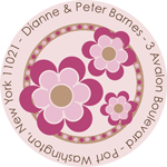 Name Doodles - Round Address Labels/Stickers (Bella Bright)